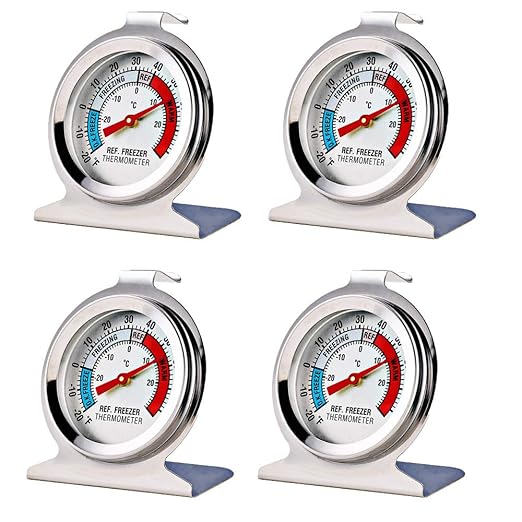 4 Pack Refrigerator Freezer Thermometer Large Dial Analog Thermometer by LinkDm