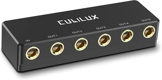 Cubilux Passive 6.35mm Headphones Splitter Box, 1/4” Stereo Multi Audio by Cubilux