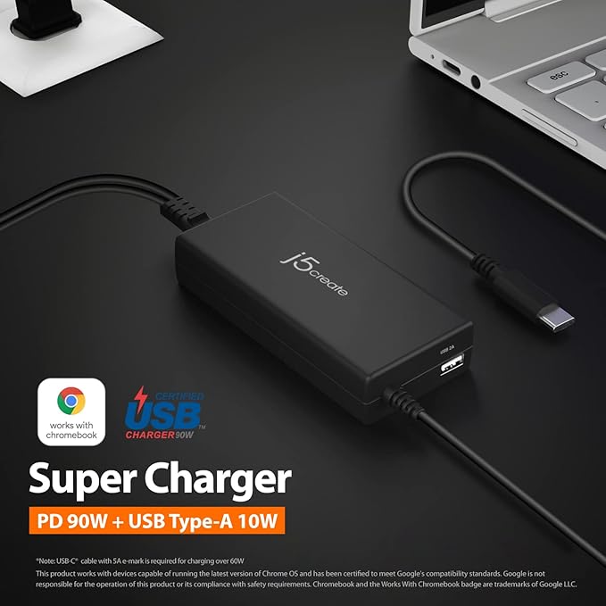 j5create USB Type C Super Charger PD 90W + USB Type A 10W Fast Charging - Image 2