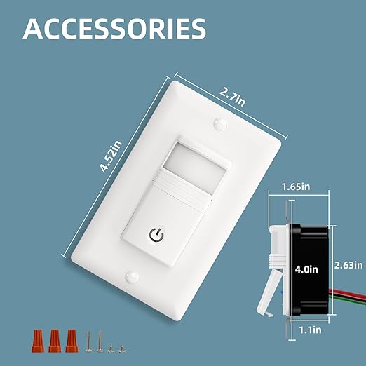 ECOELER Motion Detector Light Switch, PIR Infrared Sensor Switch - Image 7