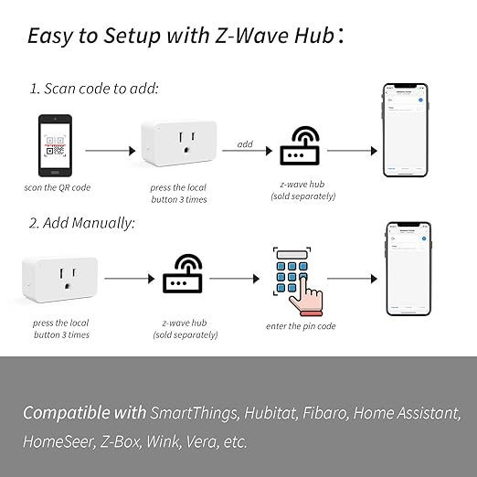 Minoston 800 Zwave Plug Smart Outlet Switch LR, Z-Wave hub Required, Bult in - Image 8