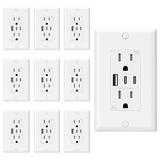 ELEGRP USB Outlets, 15 Amp Wall Outlet by ELEGRP%7CELEGROUP