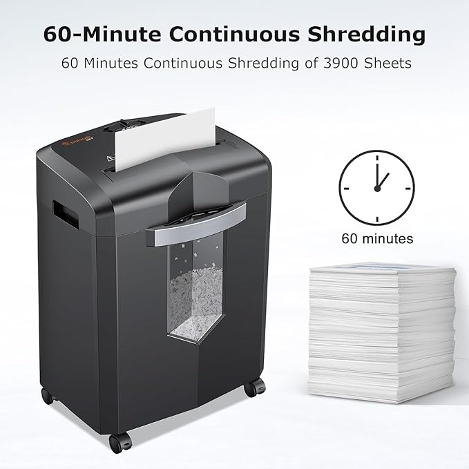 Bonsaii 12-Sheet Micro Cut Shredder, P-4 Security Level, Shreds Paper, Credit - Image 2