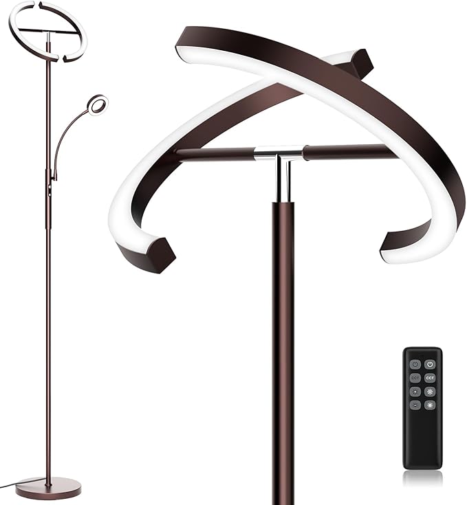 SIBRILLE 2-in-1 Brown LED Floor Lamp by SIBRILLE