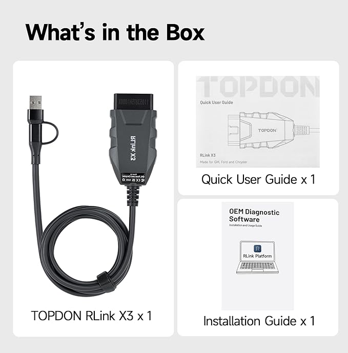 TOPDON 3-in-1 High-Speed USB OBD2 Adapter - Image 8