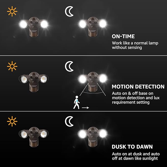 LEONLITE 3CCT LED Security Light, Motion Sensor Outdoor Lights, Dusk to Dawn - Image 3