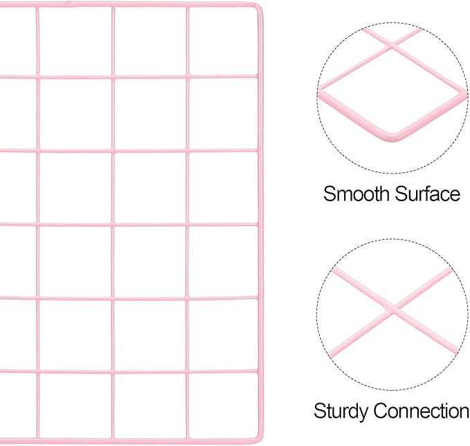 PATIKIL 12"x12" Wire Grid Panel, 2 Pack Board Photo Pictures Memo Display Grid - Image 3