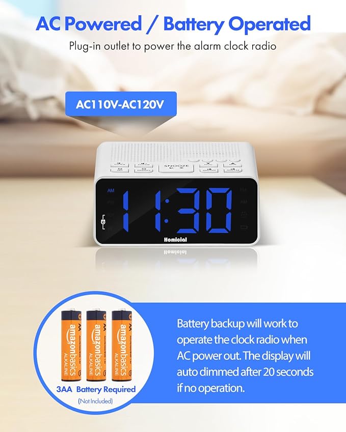 Homicial Digital Alarm Clock Radio - Image 6