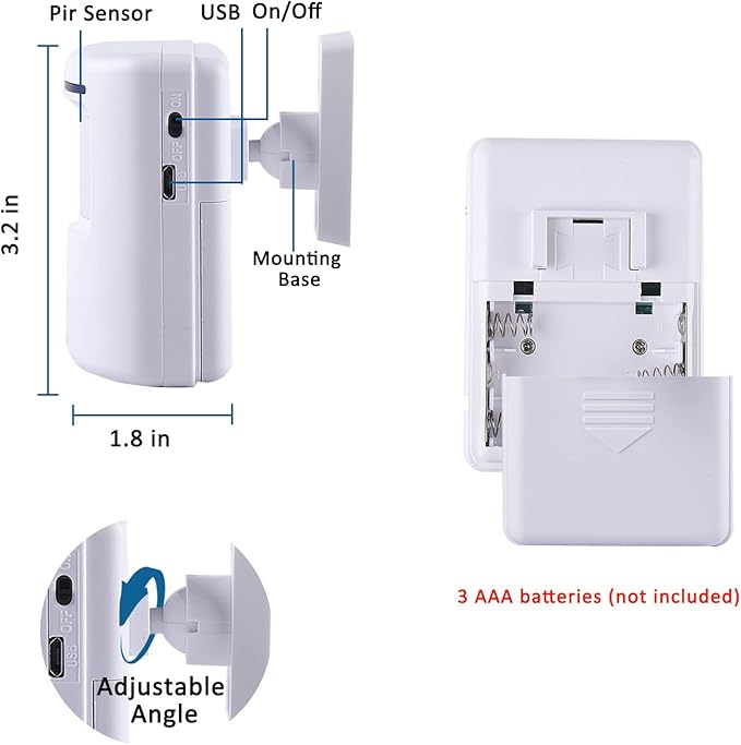 BESTOONE Motion Sensor Alarm, Long Range Wireless Driveway Alarm, Indoor Home - Image 3