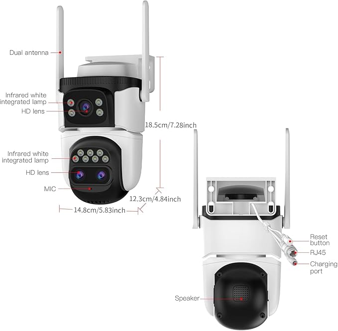 VSTARCAM Three-Lens Security Camera, 2K Outdoor Camera, Human Detection - Image 9
