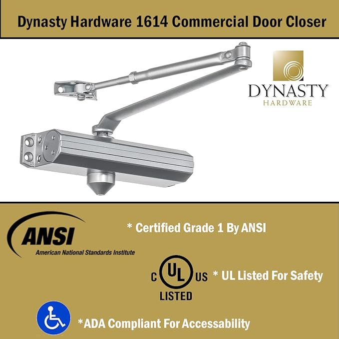 Dynasty Hardware Door Closer, Grade 1 Heavy Duty Commercial Hydraulic Closer - Image 6