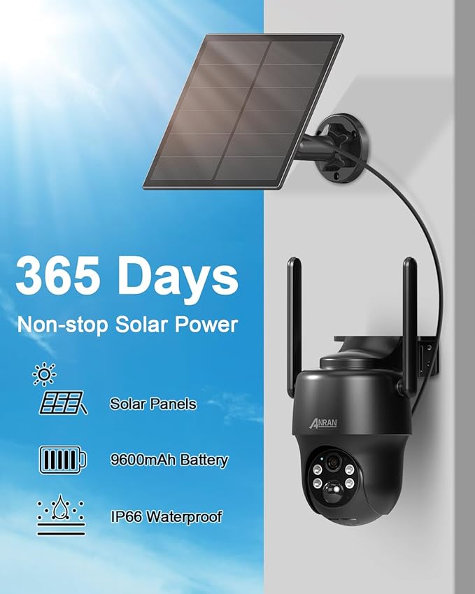 ANRAN 4G LTE Cellular Solar Security Camera Wireless Outdoor, No WiFi 2K Solar - Image 5