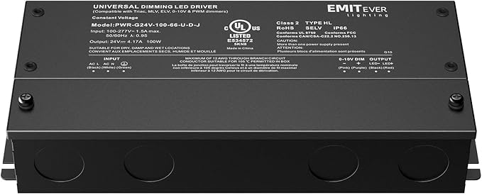 EMITEVER Dimmable Led Driver, 100W AC 100V-277V to DC 24V Transformer, 5-in-1 - Image 7