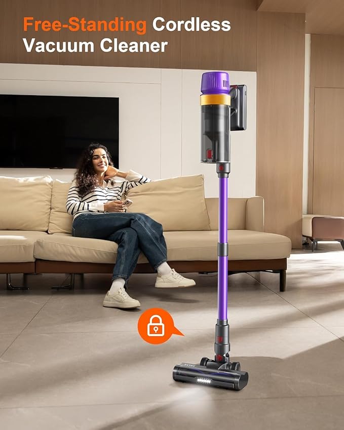 TVTAU Cordless Vacuum Cleaner, Self-Standing 620W 55KPA 75Min Runtime Stick - Image 6