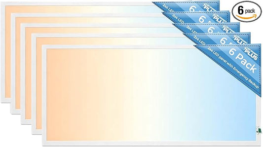 2X4 LED Flat Panel Light with Emergency Battery Backup, 50W 3000K/4000K/5000K by LED+ENERGY+PLUS
