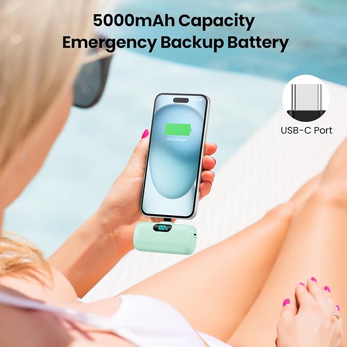 Mini Portable Charger USB C Power Bank, Upgraded 5000mAh PD Fast Charging - Image 7