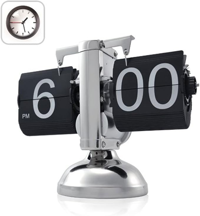 WoneNice Retro Digital Flip Down Clock -Battery Powered Internal Gear Operated - Image 2