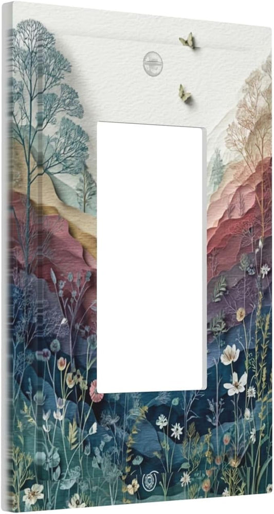 Bvtewkhz Wildflowers Rustic Flowers Floral Plants Light Switch Covers Wall by Unknown