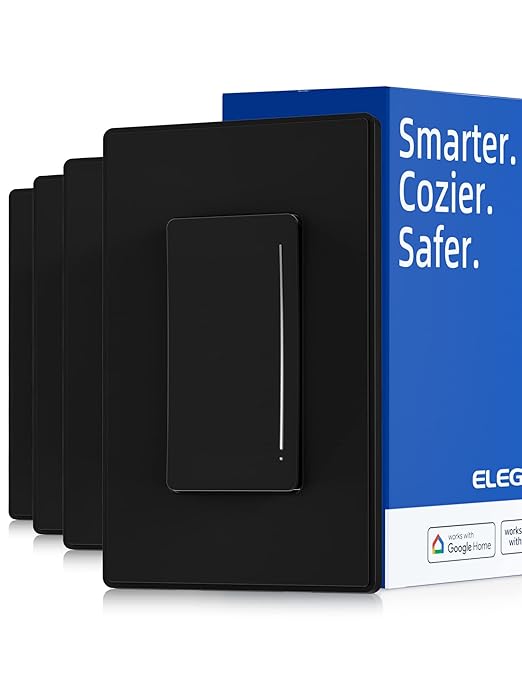 ELEGRP Smart Dimmer Light Switch DTR30, Single Pole or 3 Way, 2.4GHz Wi-Fi by ELEGRP%7CELEGROUP