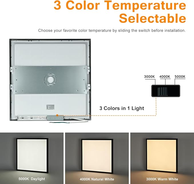 Mcacggo Black 2x2 Surface Mount LED Panel Lights, 40W-30W-20W & - Image 2