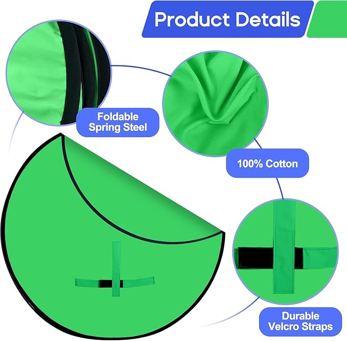 Portable Green Screen Chair, 57 in Greenscreen Backdrop - Image 4
