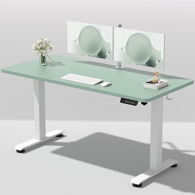 Veken 55 Inch Large Electric Standing Desk, 4 Memory Heights Adjustable by Veken