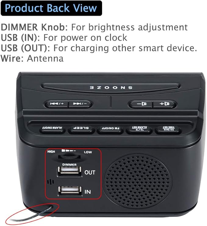 DreamSky Alarm Clock Radios for Bedrooms - Image 7