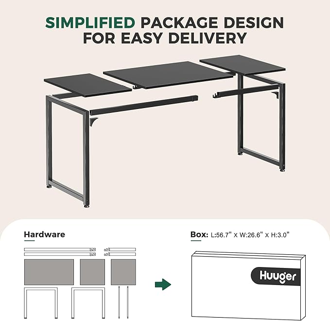 Huuger Computer Desk, 80 Inch Office Desk, Gaming Desk - Image 8