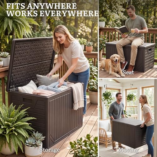 yitahome 230 gallon extra large outdoor storage box, front angle view