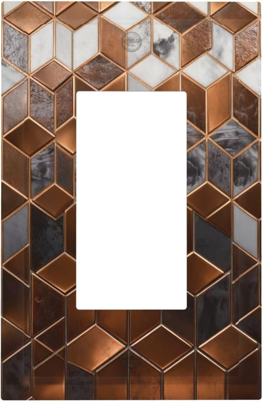 Bvtewkhz Brown Abstract Luxury Modern Geometric Cubic Marble 1 Gang Single by Unknown