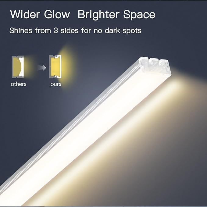 V4light 12'' Aluminum Under Cabinet LED Lights, Plug-in & Wired Touch Dimmer - Image 7