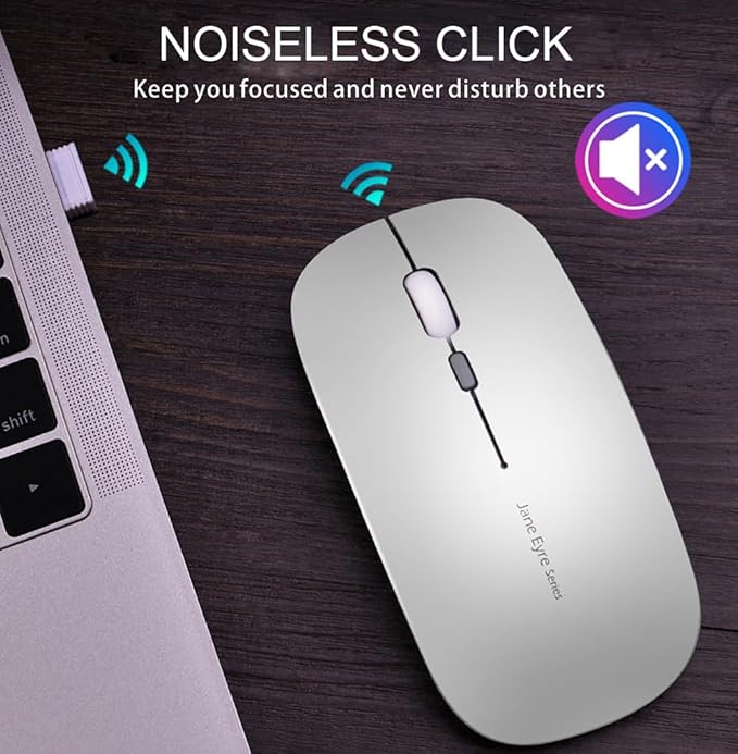 Q5 Slim Rechargeable Wireless Mouse, 2.4G Portable Optical Silent Ultra Thin - Image 7