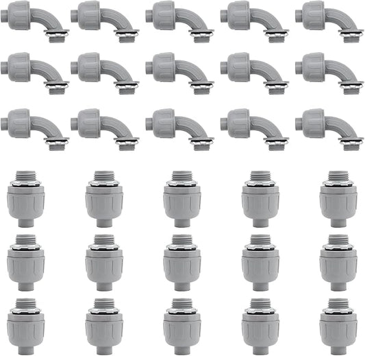 1/2 inch Liquid Tight Connector PVC Flexible Conduit Connector UL Listed Liquid by Wocloer