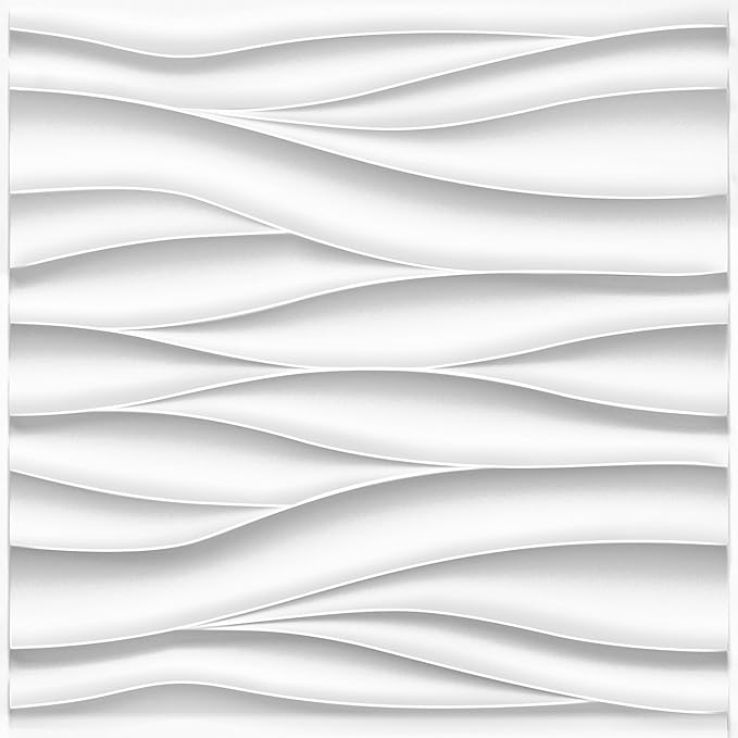 STICKGOO Wave Wall Panels for Interior Wall Decor, Paintable 3D Wall Decor by STICKGOO