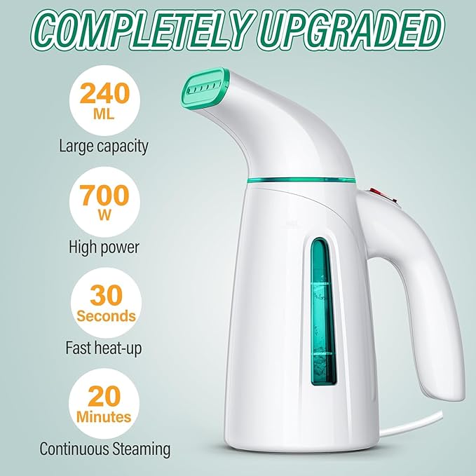 OGHom Steamer for Clothes, Handheld Clothing Steamer for Garment, 240ml Big - Image 3