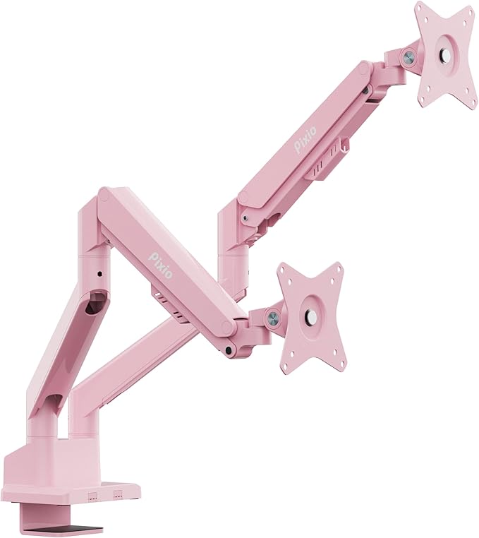 Pixio PS1D Wave Pink Dual Monitor Arm Stand Desk Mount by Pixio