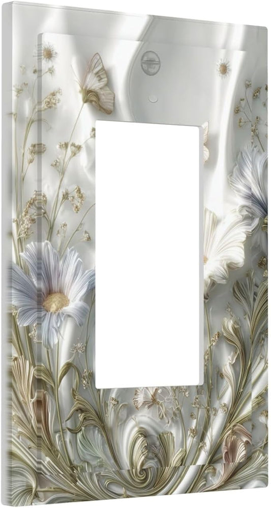 Bvtewkhz Boho Floral Wild Flower 1 Gang Single Rocker Decorative Light Switch by Unknown