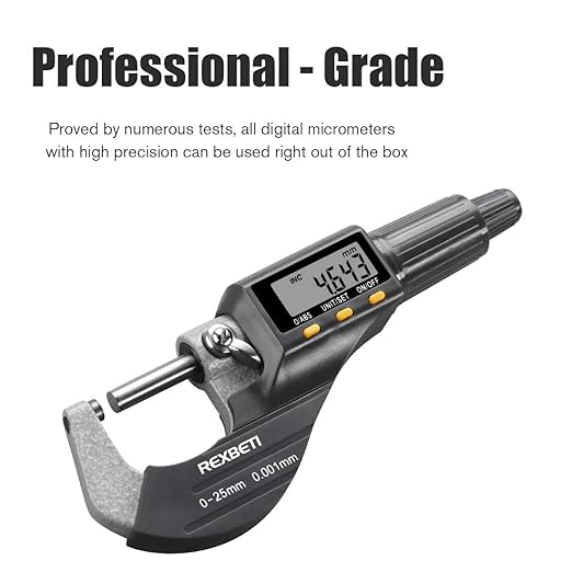 REXBETI Digital Micrometer, Professional Inch/Metric Measuring Tools - Image 5