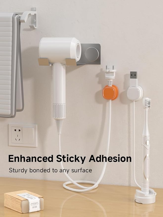9 Pack Cord Organizer, Spring Cable Management, Adhesive Cute Cable Holder Clips - Image 6