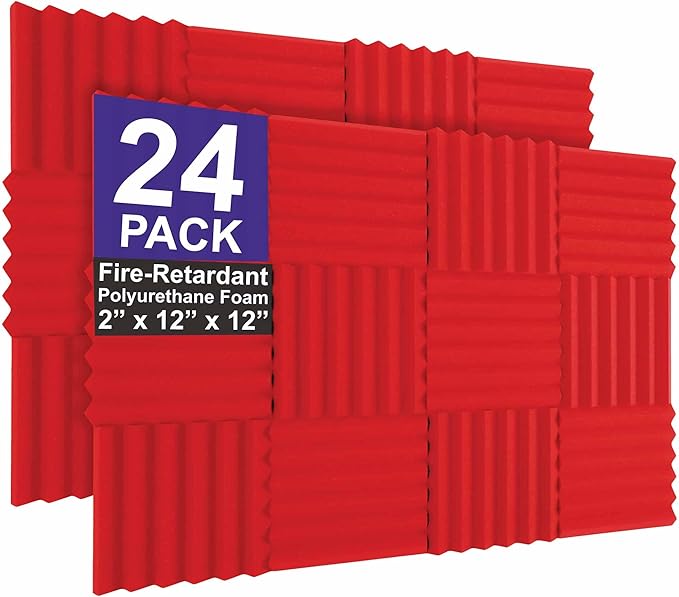 Foam Factory Inc 24 Pack Color Acoustic Foam Panel Studio Soundproofing Wedge by Unknown