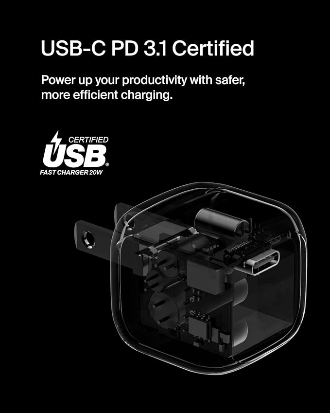 Belkin USB C Charger Block 20W, Fast Charging Block, Type C Wall Charger - Image 5