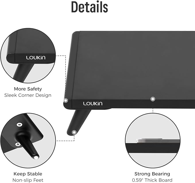 loukin Monitor Stand Riser for Desk, 22.4" x 8.3" Larger Computer Stand for - Image 3