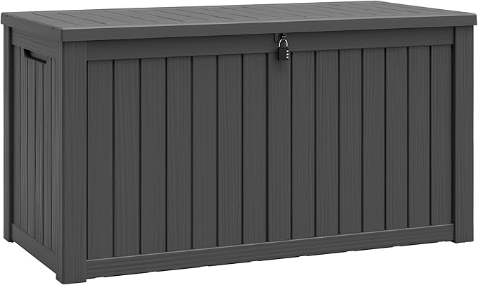 NUNU LAB 151 Gallon Outdoor Storage Box, Resin Large Sturdy Deck Box, Backyard by NUNULAB