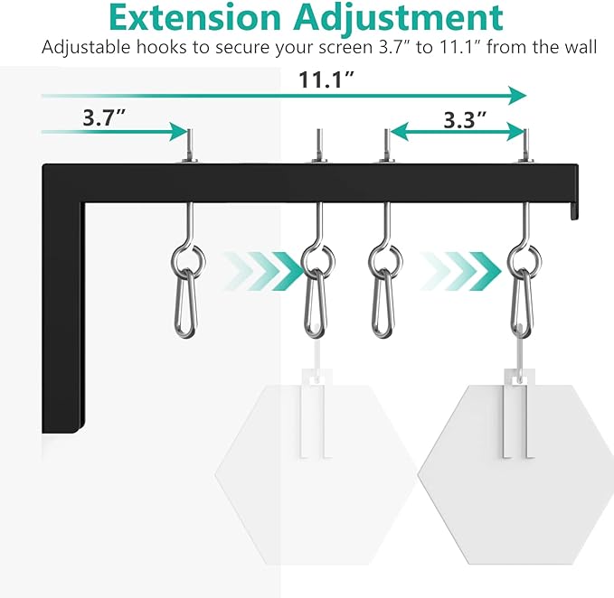 WALI Universal Projector Screen Ceiling Mount, Wall Hanging Mount L-Brackets - Image 5