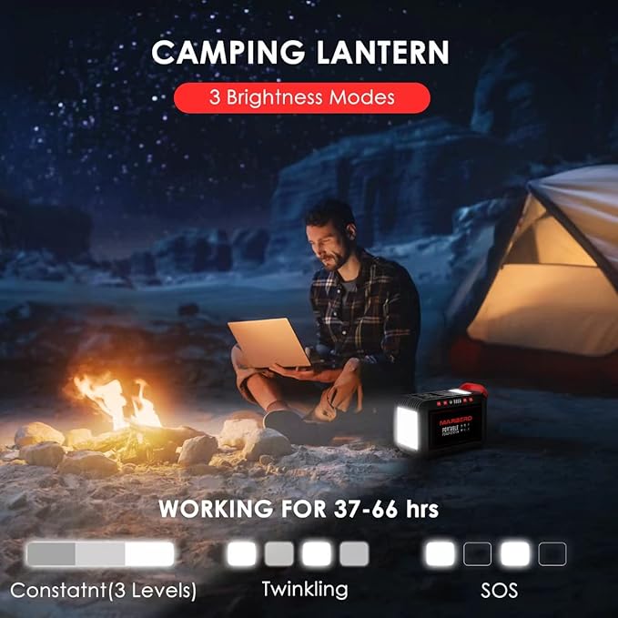 MARBERO 200W Portable Power Station 148Wh Camping Solar Generator Laptop Power - Image 6