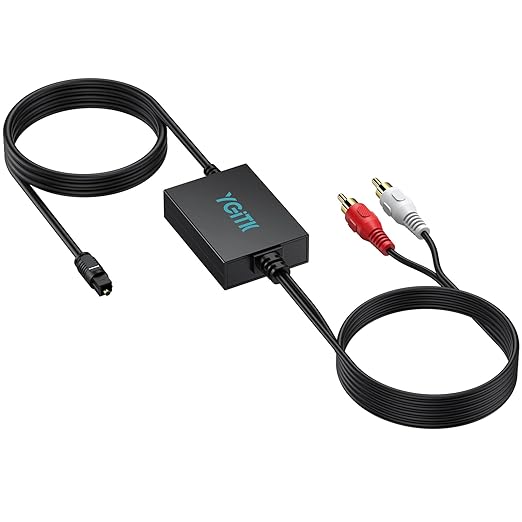 YGiTK Optical to RCA Adapter 192kHz DAC Digital to Analog Audio Converter by YGiTK