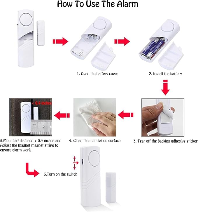 Door Window Alarm, 90DB Door Alarms - Image 7