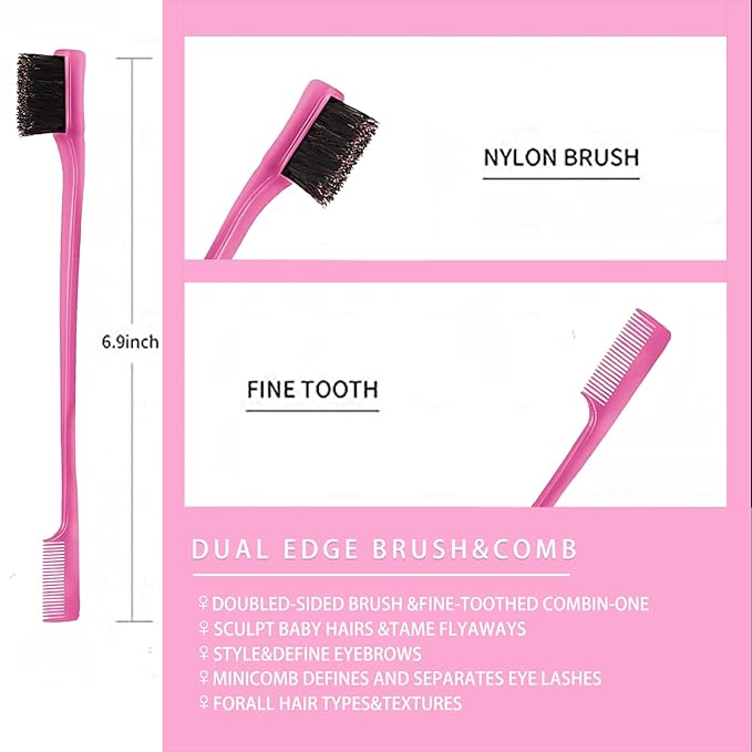 Goiple Hair Styling Brush Set, 12 Pieces Nylon Teasing Hair Brush Rat Tail Comb - Image 4