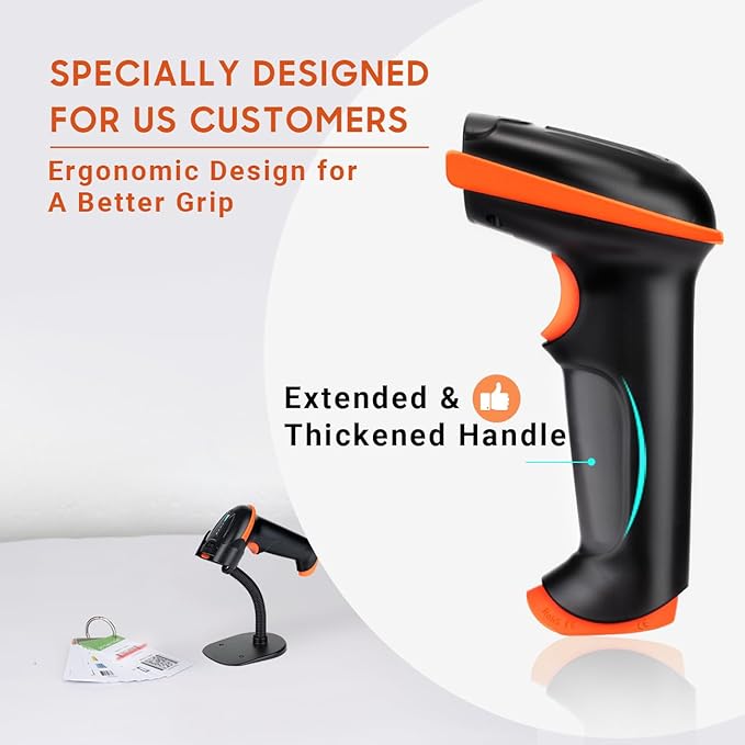 Tera Barcode Scanner Wireless 1D Laser Cordless Barcode Reader - Image 2
