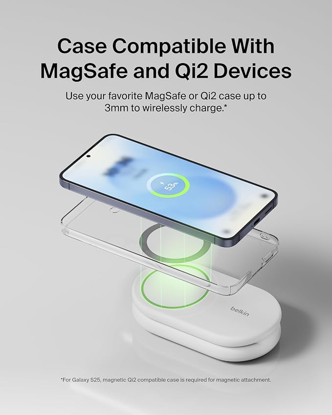 Belkin MagSafe-Compatible Charger, 2-in-1 Magnetic Foldable Charger 15W - Image 9